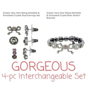 👀50% OFF👀🖤🤍 NWT‼️ Simply Vera Wang 4-piece Interchangeable Jewelry Set
